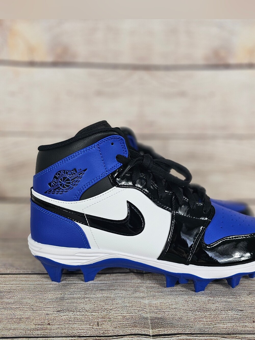 Jordan 1 Alpha Menace Mid TD Football Cleats Size 10 Men's Royal Blue/Black NWOB